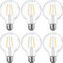 E ENERGETIC LIGHTING 5W Dimmable G25 LED Globe Light Bulb, G25 LED Vintage Light Bulb, 60W Equivalent, 500Lumens, 2700K Soft White, E26 Base, ETL Listed, 6-Pack