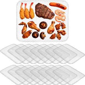 25 PCS Grill Toppers, 12 x 15 Inch Grill Mesh Mats, Aluminum Grill Liners for Grilling Outdoor Camping Backyards, Silver
