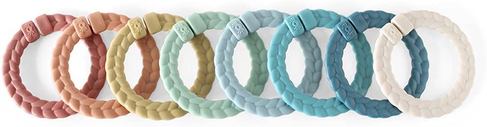 Itzy Ritzy Linking Ring Set  Set of 8 Braided, Rainbow-Colored Versatile Linking Rings  Attach to Baby's Car Seat, Stroller & Activity Gym to Keep Toys Nearby  Rainbow