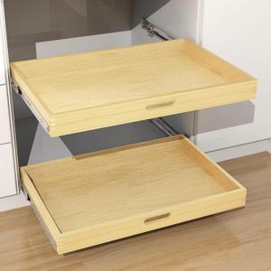 Pull Out Cabinet Organizer, Soft Close Wooden Drawer Storage Shelves for Kitchen, Durable Base Cabinet Solution for Pantry (30W*21D)