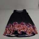SJS Sleeveless Navy Dress with Pink/Violet Flowers size Large