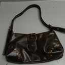 QWINEE Women's Vintage Buckle Shoulder Bag Y2K Punk PU Leather Handbag Clutch Purse (Brown#)