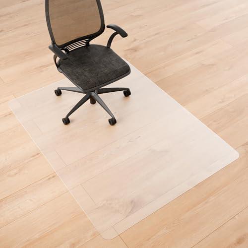 Naturei Chair Mat for Hard Floors- 60" x 46", Office Floor Mat for Rolling Chairs, Clear Plastic Desk Chair Mat, Easy Glide, Under Desk Floor Protector for Home and Office Use