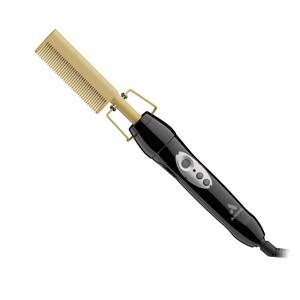 Andis 38335 Professional Heat Ceramic Press Comb for Hair, Straightener - 450F High Heat with Dual Voltage - 20 Adjustable Heat-Settings, 30 Min Auto Shut-Off, Gold, Ceramic Gold (Ceramic Gold)
