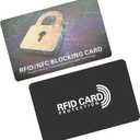 2 x RFID Blocking Card  Ultimate RFID & NFC Blocking Card, Credit Card Protector, Debit Card Skin, Safeguard Card for Wallet, ATM Card Blocker & Passport Protector (PVC, Black, 1 Pack)