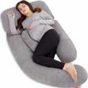 AS AWESLINGDetachable Maternity Pillow for Pregnant Women | 60in Pregnancy Pillows for Sleeping | Extra Large Full Body Pillow for Pregnancy with Crystal Velvet Cover(Dark Gray)