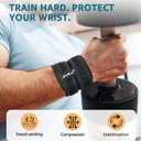HiRui Wrist Brace for TFCC Tears, Adjustable Wristband Wrist Wraps Support for Fitness Weightlifting Tennis Tendonitis Carpal Tunnel Arthritis Pain Relief, One Size Adjustable (Black, 1 Pack)