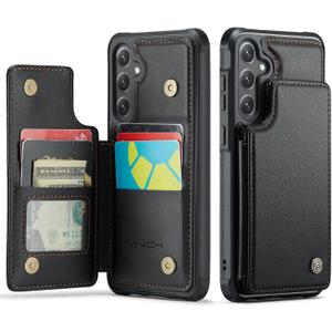 Vinich for Samsung Galaxy S24 Plus Wallet Case with Card Holder, RFID Blocking Credit Slots Kickstand Shockproof Phone Cover Fit for Galaxy S24 Plus 6.7" Black