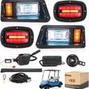 10L0L Golf Cart Light Kit for Yamaha G14 G16 G19 G22 - Street Legal Headlight & Taillight Kit with Built-in 12V-48V Voltage Converter, DRL, Low/High Beam, Brake, Hazard, Horn & Turn Signal
