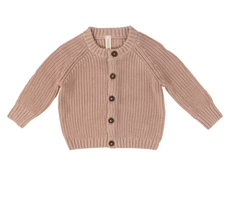 Catherine Malandrin Baby Girl Peach Chunky Knit Button Up Cardigan Sweater 12M
