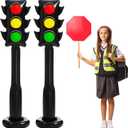 2 Pack 59 Inch Jumbo Inflatable PVC Traffic Light Balloons Racing Car Birthday Party Decorations Traffic Signal Stoplight Balloons for Vehicle Birthday Party Supplies