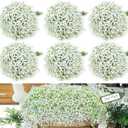 144Pcs Babys Breath Artificial Flowers for Outdoors, White Faux Baby Breath Flowers Artificial Bulk, Fake Babies Breath Flores Gypsophila for Wedding Bouquet Home Arrangements Garden Decor