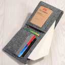 2 x JEMINAL Men's Ultra-thin Canvas Short Cloth Wallet Men's Small Short Clip Boys Students Original Simple Niche Horizontal Short Money Clip (Gray)