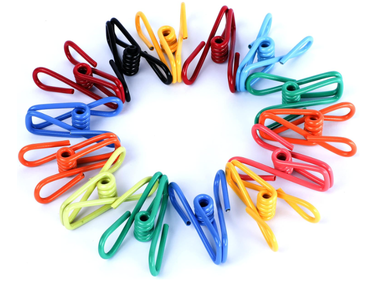 Riveda 30 Pack Assorted Chip Bag Clips Utility  PVC 2 Inch Coated Colorful Sealer for Sealing Food  Paper Holder, Clothesline Clip for Laundry Hanging, Kitchen Bags, Multipurpose Clothes Pins