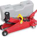 Big RED Hydraulic Trolley Service Lift Jack/Portable Floor Jack with Special Slow Release and Blow Mold Carrying Storage Case : 2 Ton (4,000 lb) Capacity, Red,T82012GS
