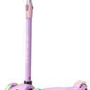 Dribbl 3-Wheel Kids Scooter - Lean-to-Steer Technology, Adjustable Height Handlebar, Wide Anti-Slip Deck, Scooter for Boys & Girls Ages 3+, Child Safety Approved, Support Riders Up to 165 lbs, Purple