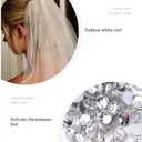 LUXCASTLE Short Bridal Veil Simple Wedding Veil White Bridal Veils Bachelorette Party Veil for Women and Brides (Crystal)