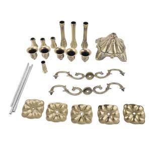 Vintage Candlestick Holder Exquisite Light Luxury Glossy 5 Head Bronze Candle Holder for Tapers Wedding Christmas Halloween Decorations Alloy Material (85cm/33.5in)