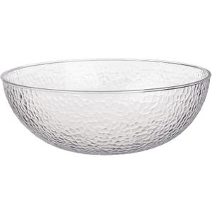Lillian Collection Stunning Clear Plastic Round Hammered Bowl - 12" (1 Pc.) - Unique Textured Design - Perfect for Parties & Displays