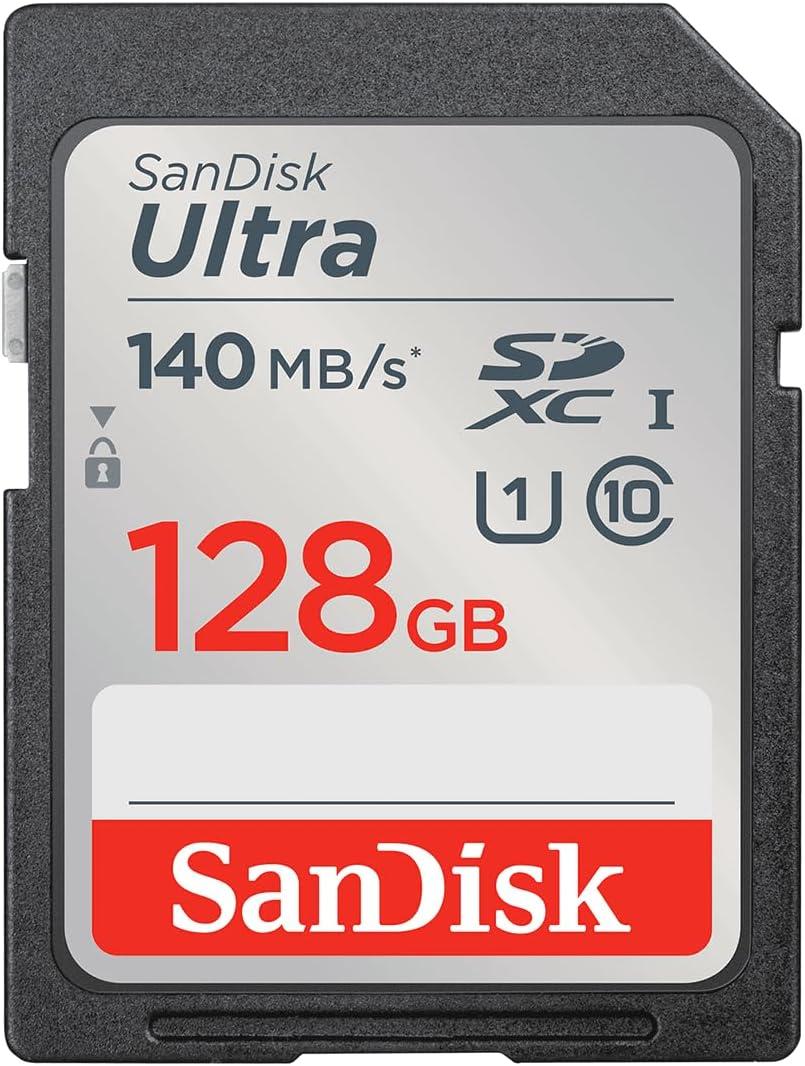SANDISK 128GB Ultra SDXC UHS-I Memory Card - Up to 140MB/s, C10, U1, Full HD, SD Card - SDSDUNB-128G-GN6IN