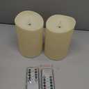 Set of 2 Flameless LED Candles with 2 Remotes, 4x6 Inch Battery Powered Plastic Pillar Candles, Flickering Flame with Timer & Dimming, Ivory – Elegant, Safe Lighting for Home, Wedding, Holiday