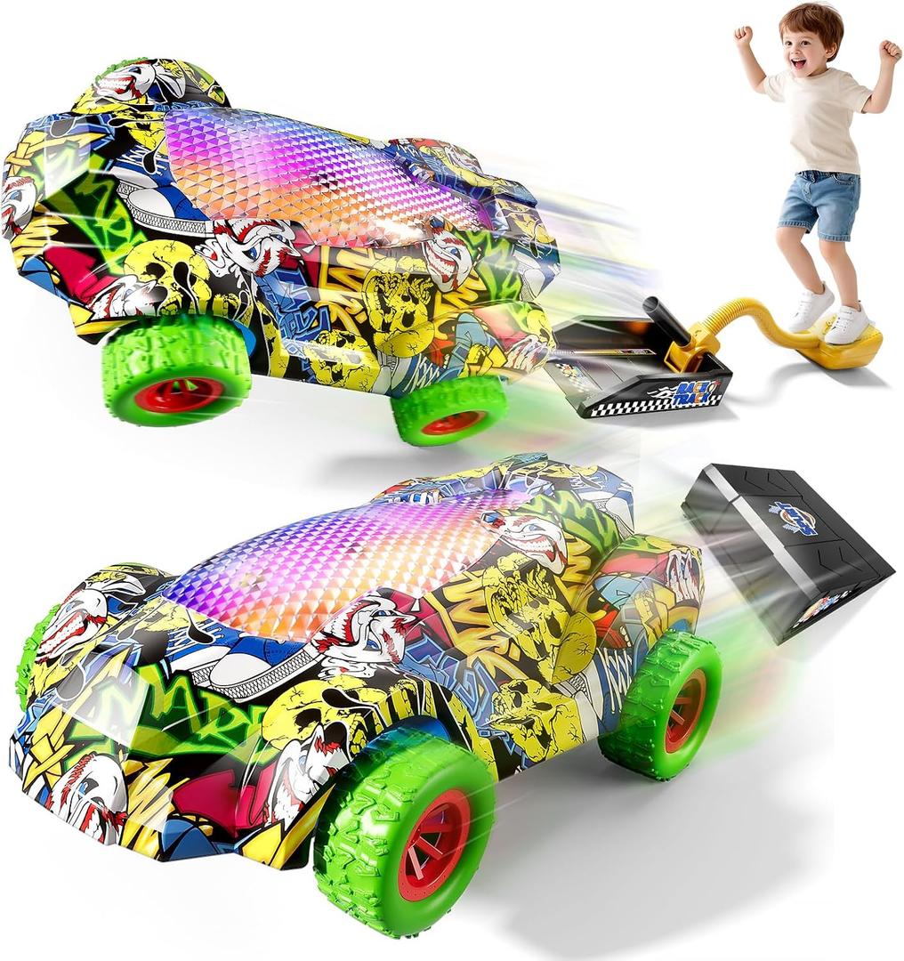 Rocket Car Launcher for Kids,2 Race Car and 1 Pressure Launch Kit Outdoor Outside Backyard Toys Boy Birthday Gifts Set Toddler Games,Toy for Boys Girls Age 3 4 5 6 7 8 9 Years Old