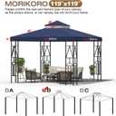 10x10 Canopy Replacement Top Double Tiered Gazebo Cover for Yard, Patio & Garden Durable Sunshade Replacement (Navy Blue)