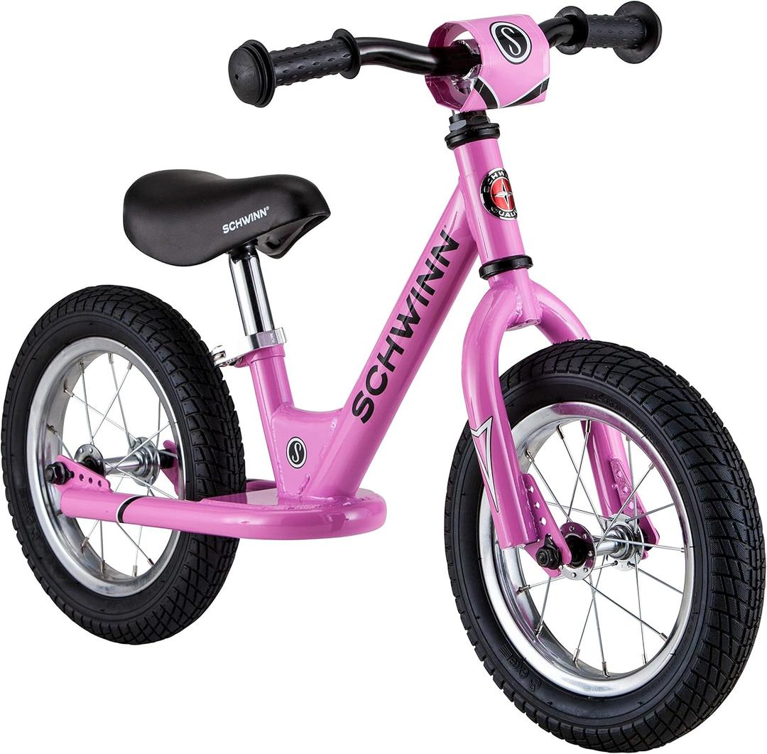 Schwinn Balance Bike, 12 Inch Bike for Kids Ages 2-4, Durable Steel Frame, Padded Seat, Cushioned Grips, Adjustable Seat Grows with Your Child, No Training Wheels Needed, Training Bicycle for Kids