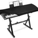 Explore Land Stretchy 61 Keys Piano Keyboard Dust Cover with Music Stand Opening for Digital Electronic Piano(61,Black)