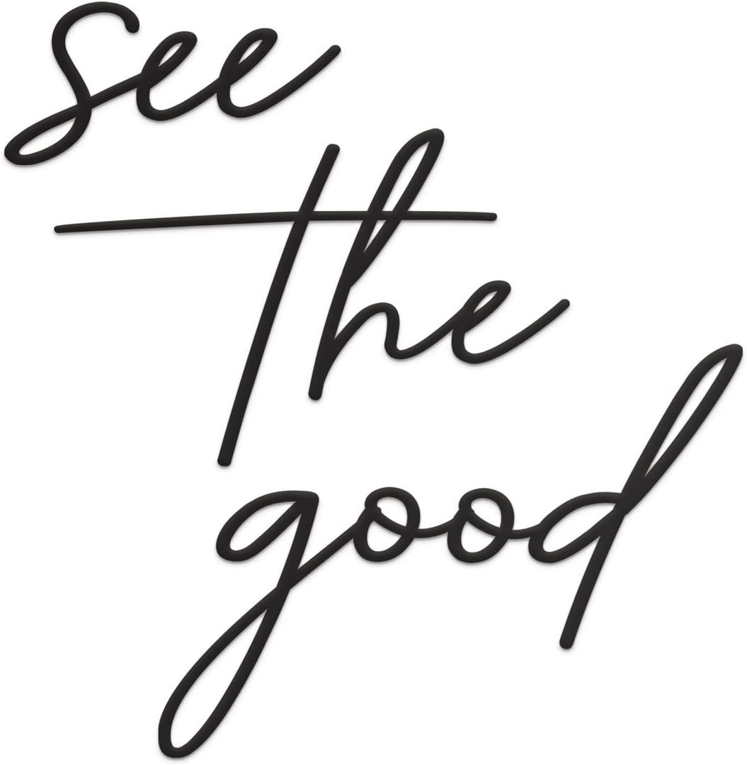 Vivegate See The Good Wall Decor Metal Art - 29"x23" See The Good Sign Metal Black Office Decor Cut Out Signs From Durable Powder-coated Metal, Perfect For Home Wall Decor Modern Signs