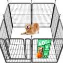 FXW Rollick Unleashed Dog Playpen for Indoor, Yard, RV Camping, 40 inch 8 Panels for Medium and Large Dogs, Black, Patented