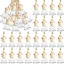 BBTO 50 Pcs Hanging Car Air Freshener Car Diffuser Bottles Empty Glass Perfume Bottle Freshener Diffuser Bottle Pendant for Essential Oil Fragrance Aromatherapy Bottle Ornament(Rose)