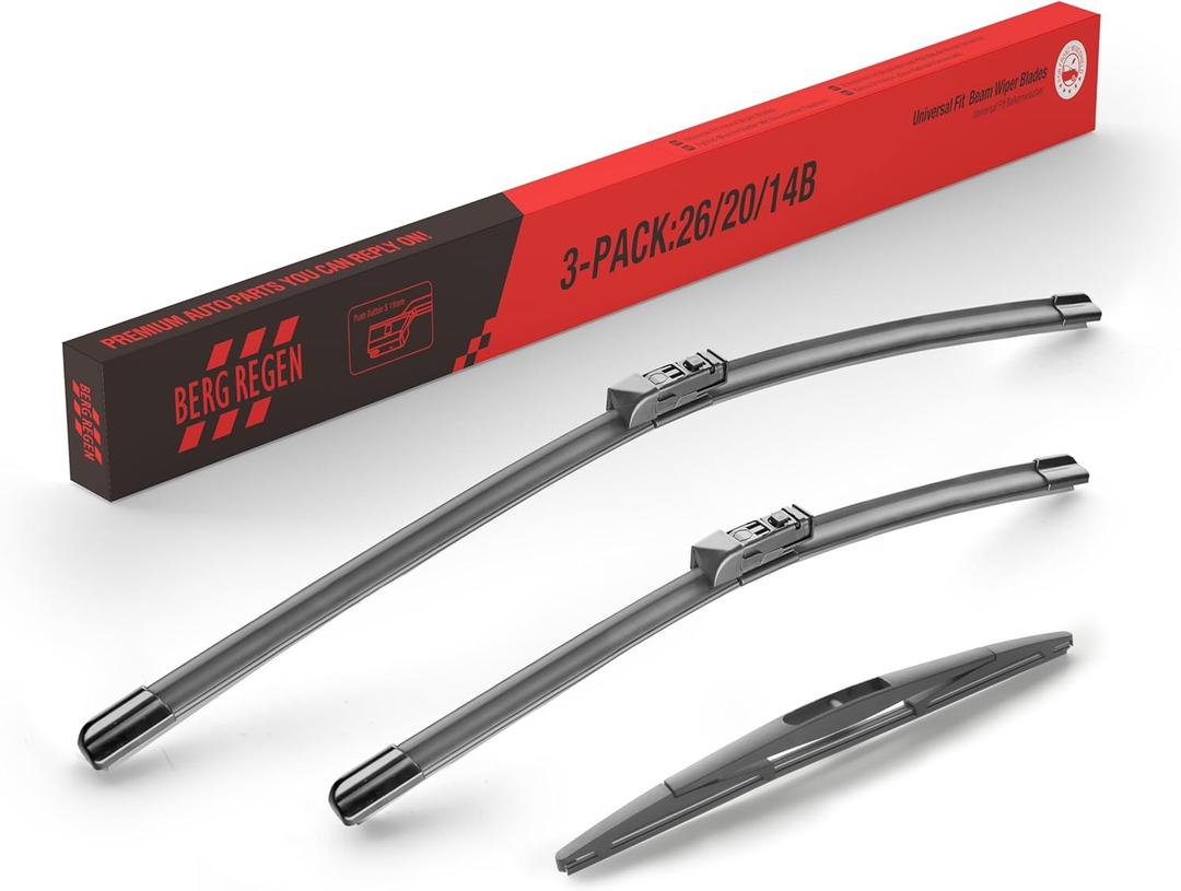 BERG REGEN 26"+20" Windshield Wiper Blades with 14" Rear Automotive Replacement Set for Subaru Ascent 2019 2020 2021 2022 2023  Genuine OEM Quality (Set of 3)