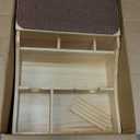 Couch Caddy with Cup Holders, Multi-Use Sofa Table with Flip Top Push-Pull Drawer, Sturdy Pine Wood Hold Hands Couch Cup Holder for Car, Living Room, Bedroom, Vanity