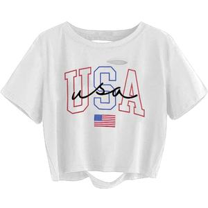 American Flag Crop Tops Women USA Crop Shirt Patriotic 4th of July Tee USA Shirts for Women (Small) American Flag Crop Tops Women USA Crop Shirt Patriotic 4th of July Tee USA Shirts for Women (Small)