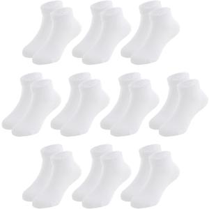 Unisex Kids Ankle Socks,Seamless Low Cut Sport & Everyday Socks for Boys Girls,Soft Breathable Cotton,10 Pairs (White)