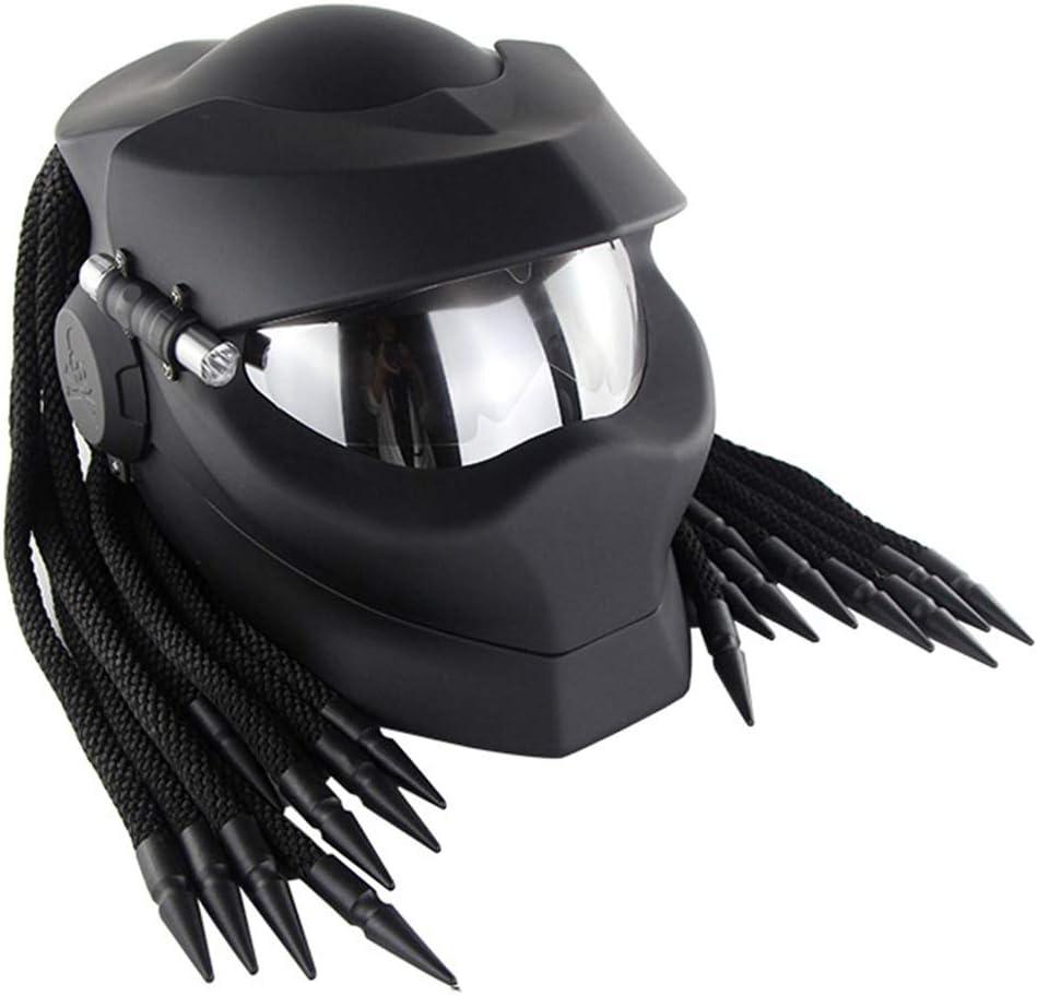 Robot Motorcycle Helmet,Revealable Lens Motorcycle Full Face Helmet,DOT Safety Standards,Adult Unisex, Suitable for All Seasons,Matt Black,M
