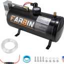 FARBIN 150 PSI 0.8gal Air Compressor 12V Air Tank Can for Train Horn, Air Horn, Inflating Tires, Air Mattresses (0.8 gal Black Air Compressor)