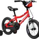 Schwinn Elm and Koen Bike or Balance Bike, 12-20 Inch Bike for Kids Ages 2-13, Black, Blue, Red, Teal, Pink or Purple, SmartStart Ergonomic Design, Adjustable Seat Grows with Child, Training Bicycle (Number Plate/14-Inch Wheels)