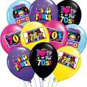 30 Pcs 70s Party Balloons Disco Party Decorations 70's Disco Ball Vinyl Records 70's Boogie Balloon for 70s Party Decorations Funny Disco Decor