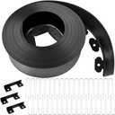 Kalolary Landscape Edging, 40FT x 4 Inch Tall Plastic Garden Lawn Edging Border with 36 U Spikes, 3 Connector for Landscaping Garden, Flower Beds (Black)