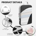 10 Set Compression Packing Cubes, Lightweight Travel Essentials, Stretchable Expandable Storage Bags, Compression Bags for Travel Accessories Luggage Storage Set (10 Pcs, Black)