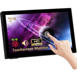7 inch Touchscreen Mini Monitor 1024 X 600 Small Monitor HDMI Portable Monitor IPS LCD Display for Laptop Xbox PS3 Rasp Pi