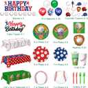 Oigco Baseball Birthday Decorations Set Includes Plates, Napkins, Cups, Cutlery, Cake & Cupcake Toppers, Banner, Hanging Swirls, Tablecloths, Balloons for Sports Baseball Party Decorations, Serves 24