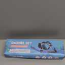 Greatever Dry Snorkel Set,Panoramic Wide View Anti-Fog Scuba Diving Mask,Professional Snorkeling Gear for Adults Kids (Small, Black Blue)