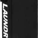 25" Slim Rolling Laundry basket on Wheels, 50L Collapsible Narrow Corner Laundry Hamper, Foldable Storage Bins, Black