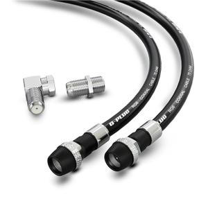 G-PLUG RG6 Coaxial Cable 10FT  Triple Shielded, Waterproof, 75 Ohm with F-Type Connectors, High-Performance for HDTV, Satellite, Internet, Indoor/Outdoor Use