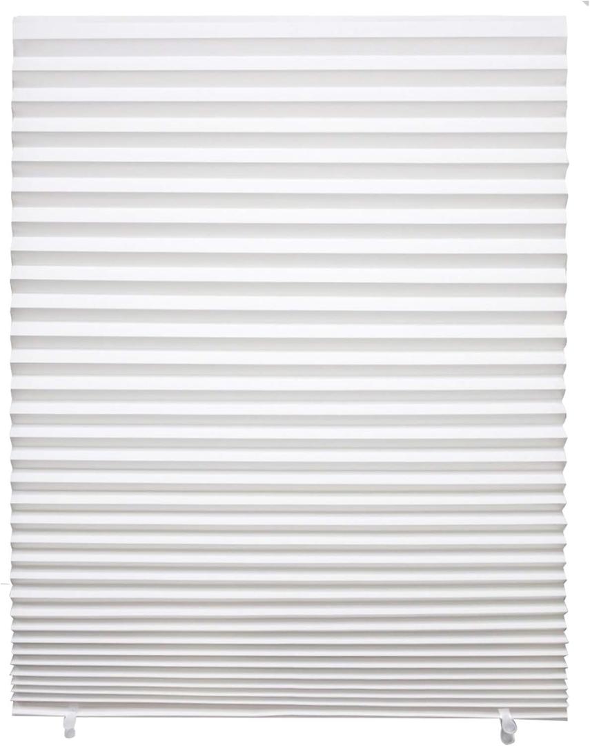 Changshade 6-Pack Pleated Paper Temporary Shades Cordless Light Filtering Cut to Size Temporary Paper Blinds for Indoor Windows of Office, Bedroom, Bathroom, Living Room, 36" W x 72" H, White, 36" x 72"-6PC
