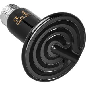 Simple Deluxe 50W Ceramic Heat Emitter Reptile Heat Lamp Bulb No Light Emitting Brooder Coop Heater for Amphibian Pet & Incubating Chicken Black
