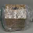 KOLWOVEN Wicker Hanging Storage Baskets, Set of 2 Wall Baskets for Accessories and Organizing Files, Mail Baskets